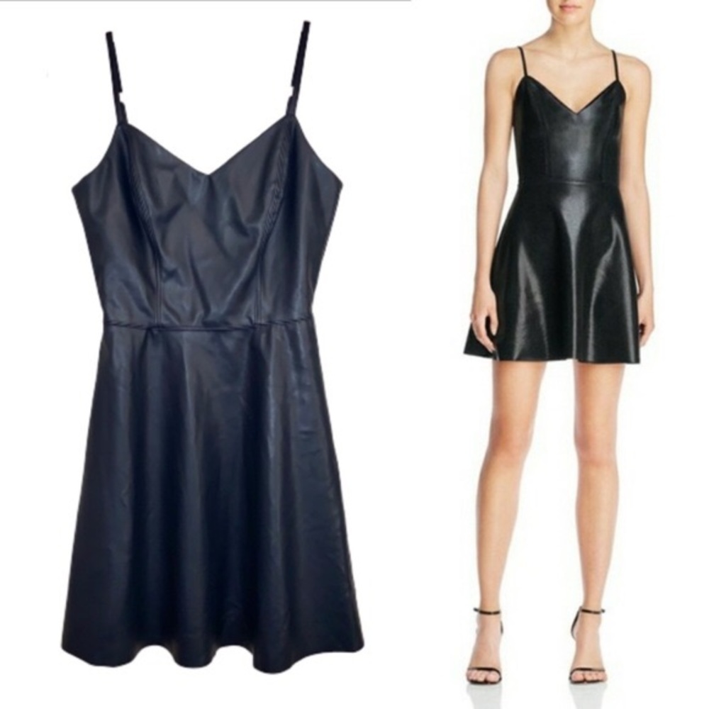 *NWOT* Aqua Faux Leather Skater Dress